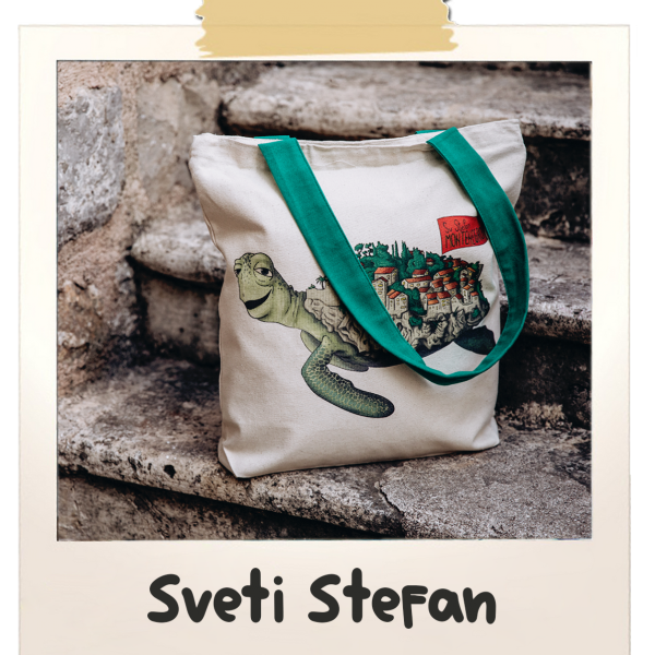 Svetı Stefan Canvas Bag with a Zipper
