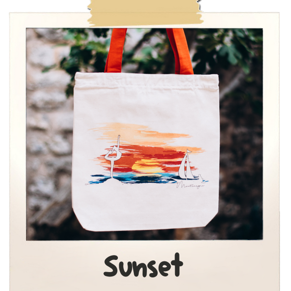 Sunset Canvas Bag with a Zipper