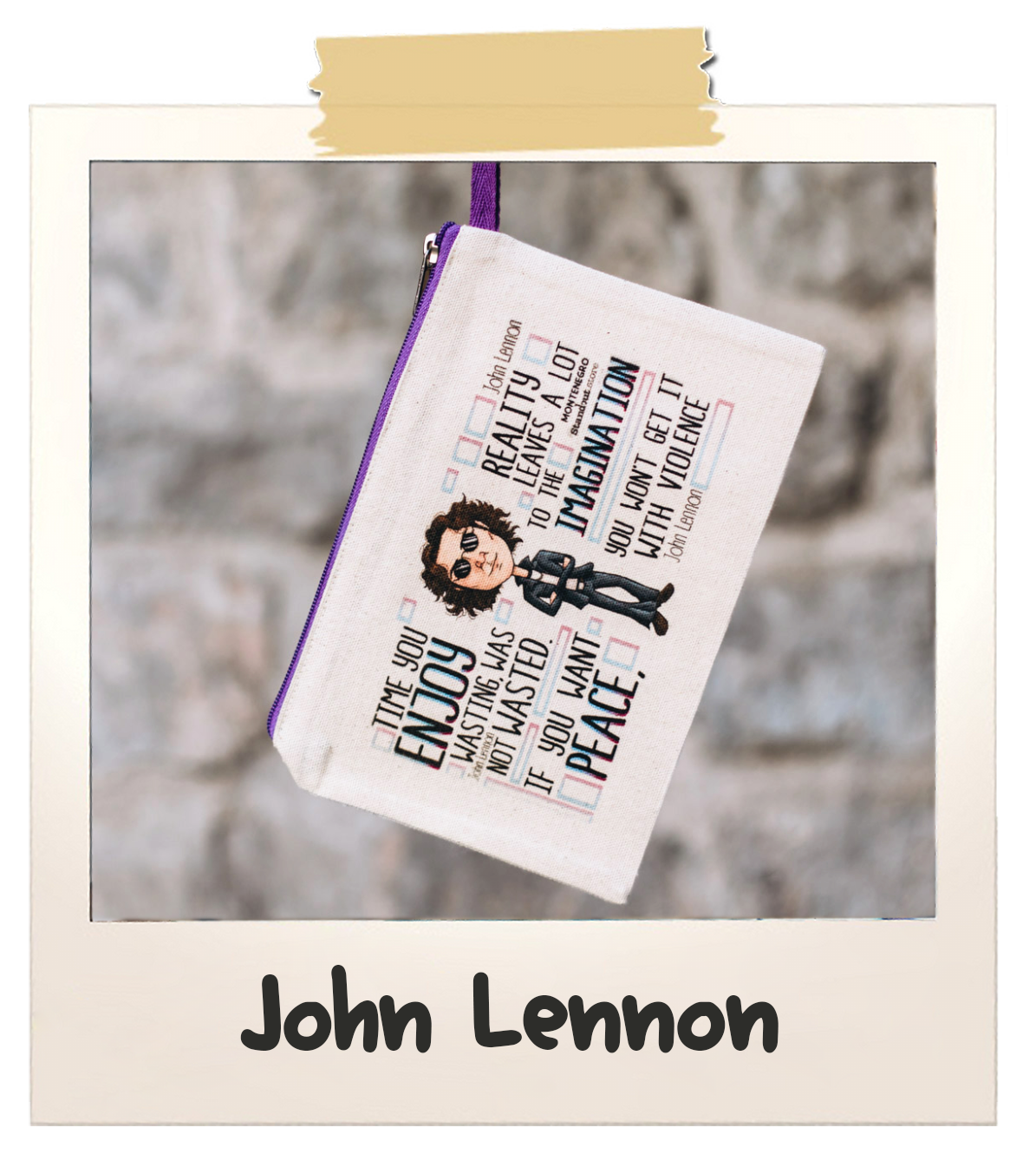 Small pouch with the quotes and sayings from John Lennon