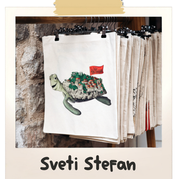 Sveti Stefan Turtle Tote Bag