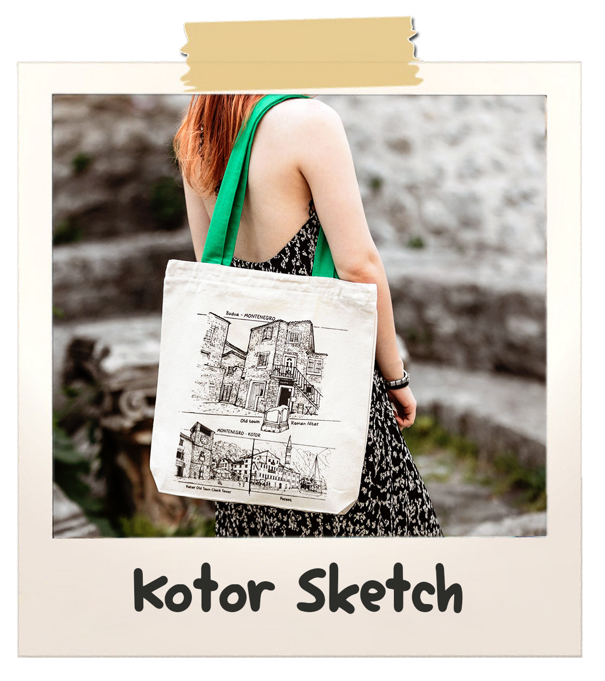 Canvas Bag with a zipper Store and Kotor